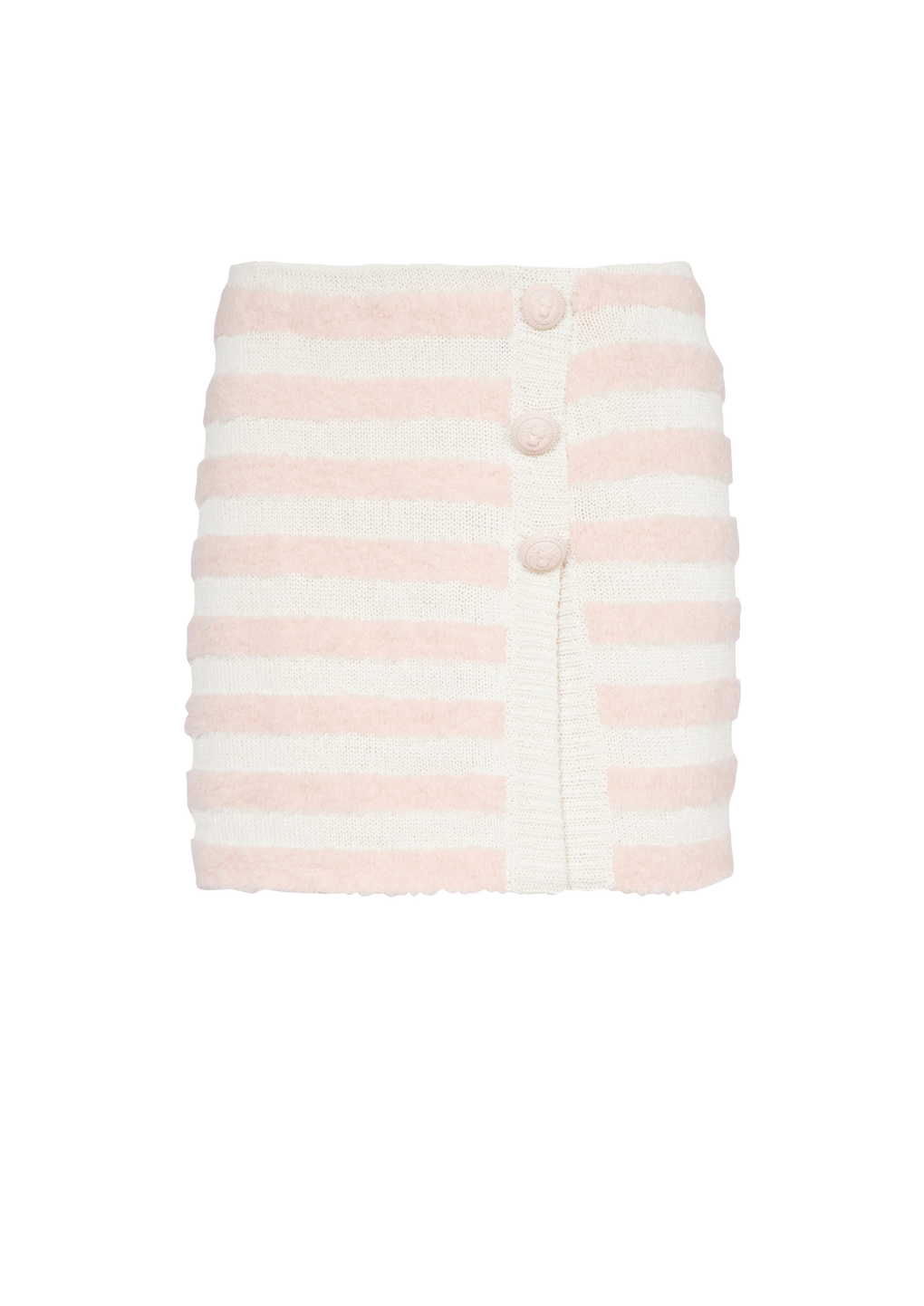 Short striped tweed skirt, pink, hi-res