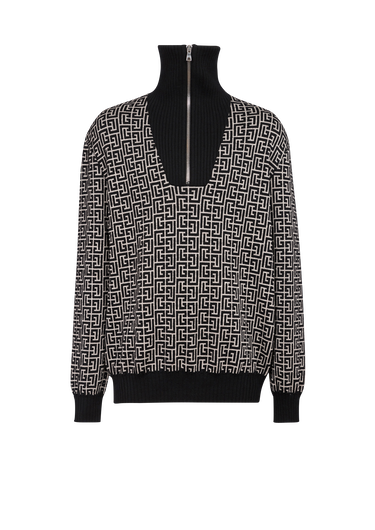 Balmain monogram wool turtleneck sweater