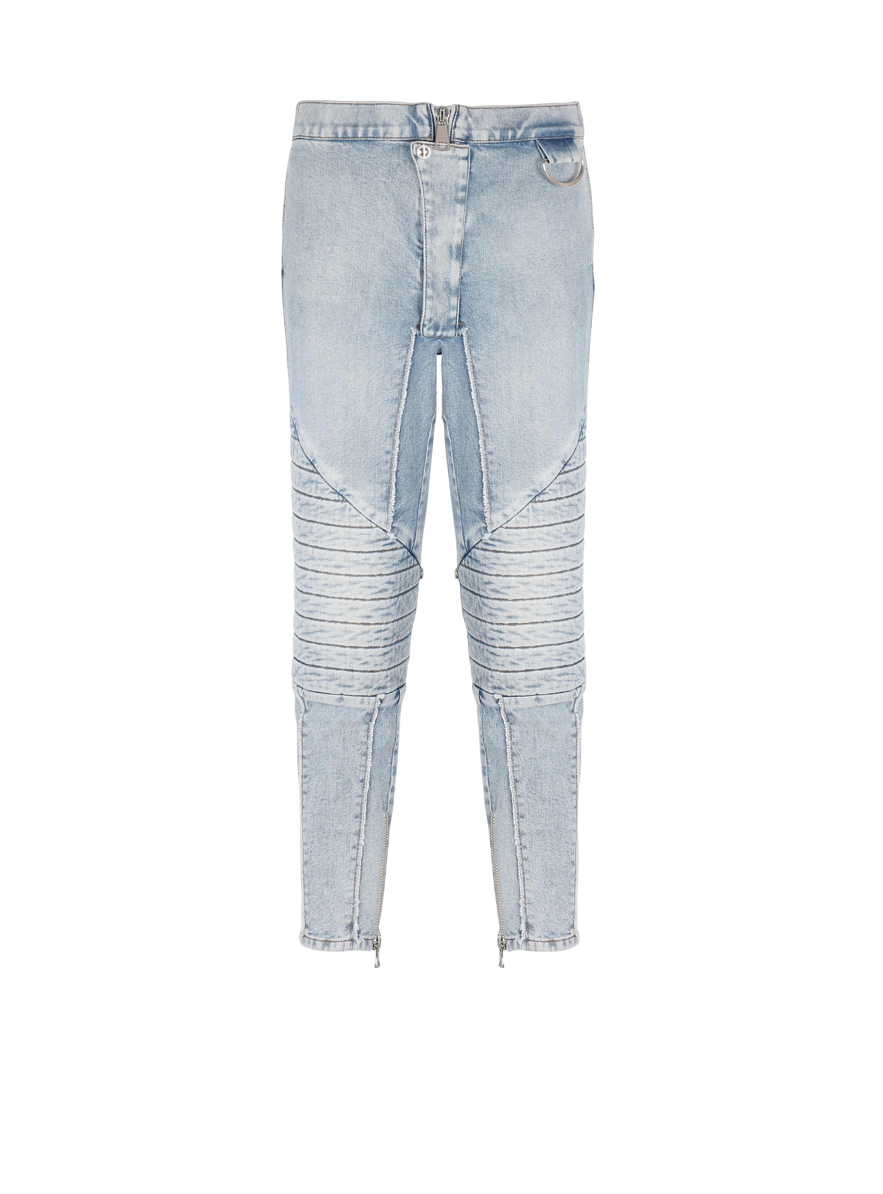 Ribbed cotton slim-fit jeans, blue